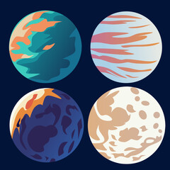 Vector of Abstract Planet, Unique Planet, Planet of imagination