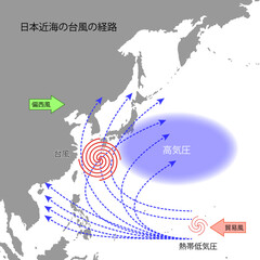 日本近海の台風の経路