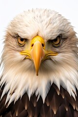 Obraz premium Majestic Bald Eagle Close-Up Revealing its Powerful Stare and Graceful Feathers