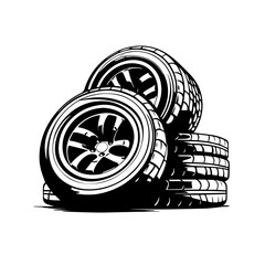 Car Tire Pile