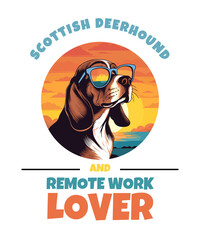 Scottish Deerhound And Remote Work Lover