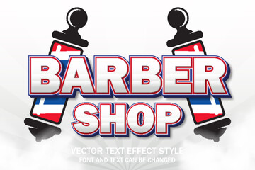 barber shop logo badge typography editable text effect font style template design background