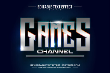 Games channel 3D editable text effect template