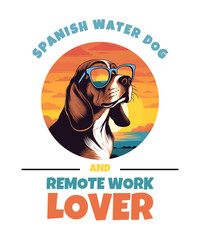 Spanish Water Dog And Remote Work Lover