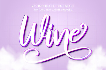 wine grape plum purple font typography editable text effect font style template design background