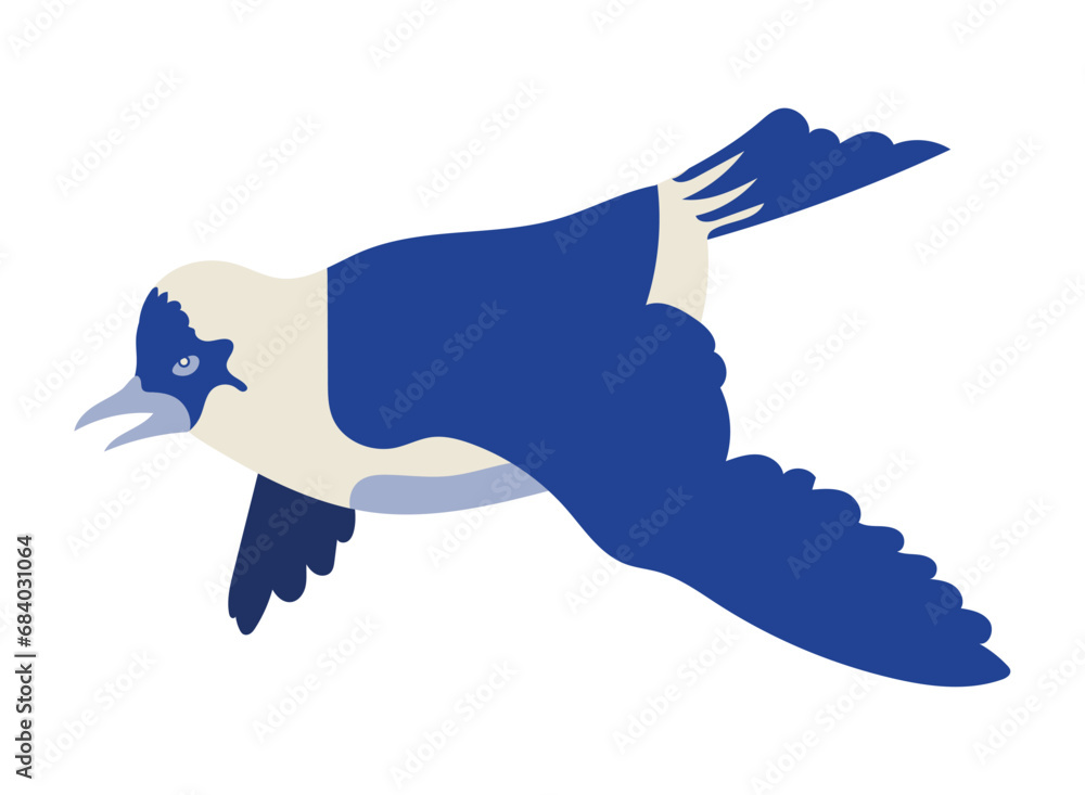 Sticker chinese porcelain blue bird