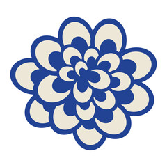 chinese porcelain blue flower illustration