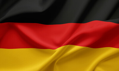 Closeup Waving Flag of Germany