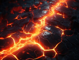 lava flowing on a surface