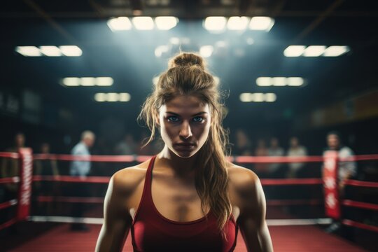 a woman in a boxing ring