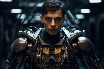 a man in a robot suit