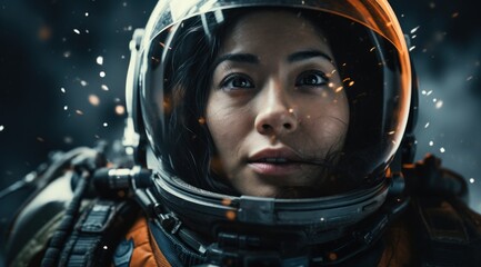 a woman in an astronaut suit