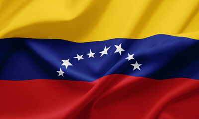 Closeup Waving Flag of Venezuela
