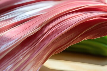 a close up of a red and green rhubarb