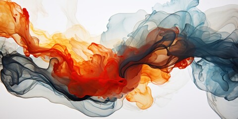 a close up of a colorful cloud of ink