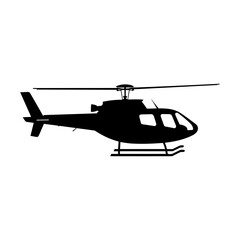 Fototapeta na wymiar A Helicopter Silhouette vector isolated on a white background