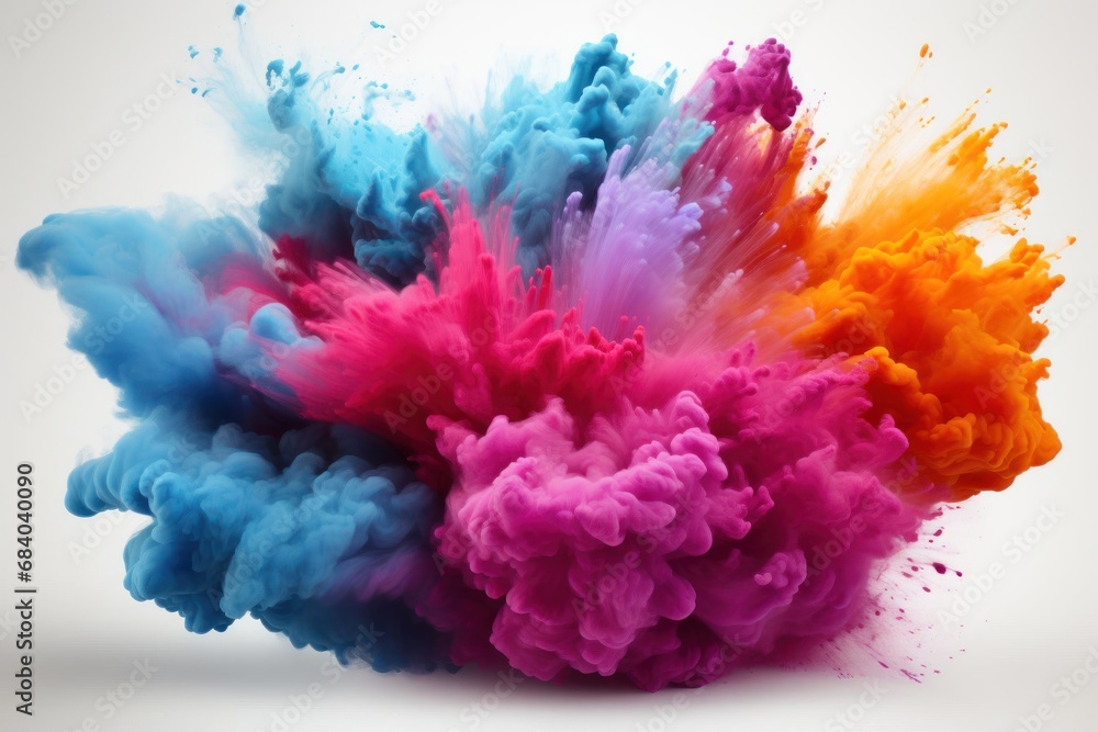 Poster multicolored substance floating in the air against a vibrant generative ai