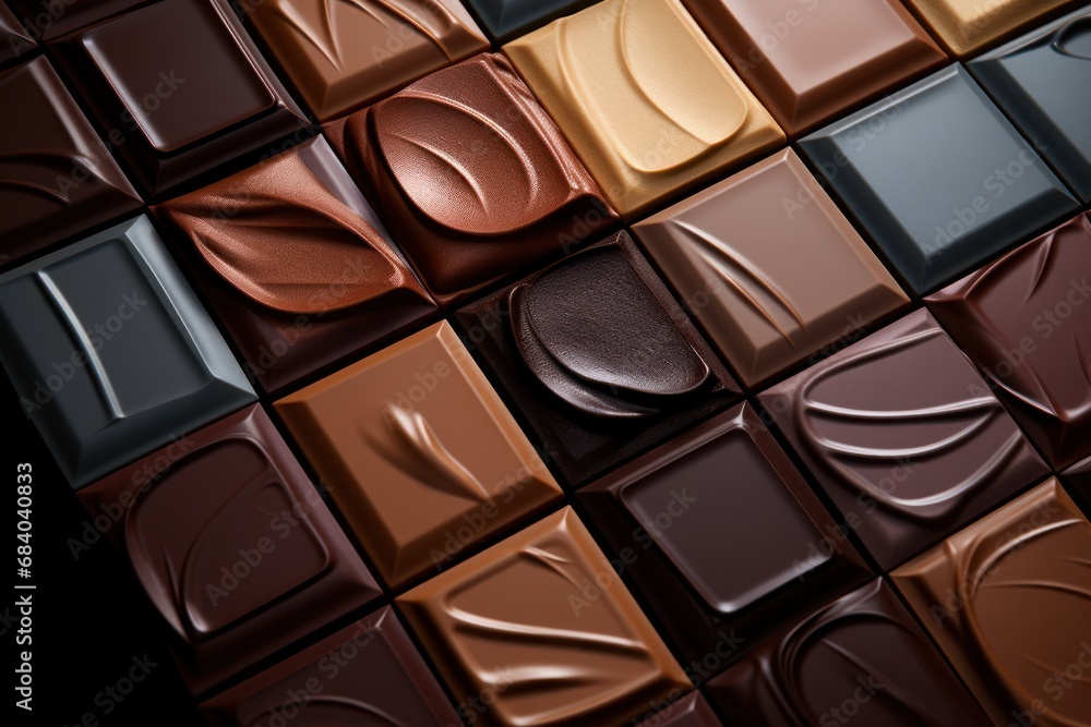 Poster intricate patterns of a chocolate bar generative ai