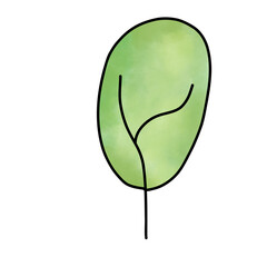 A drawing line of green tree