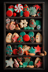 many different types of tasty and appetizing Christmas cookies
