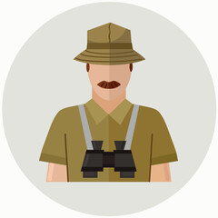 Safari guide icon clipart avatar isolated vector illustration