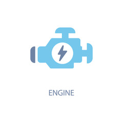 Obraz premium engine concept line icon. Simple element illustration. engine concept outline symbol design.