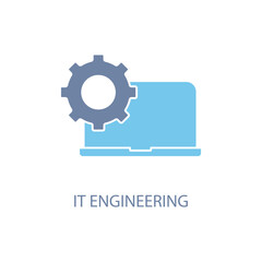it engineering concept line icon. Simple element illustration. it engineering concept outline symbol design.