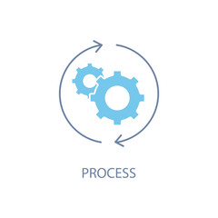 Process concept line icon. Simple element illustration. Process concept outline symbol design.