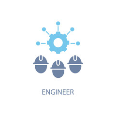 Fototapeta na wymiar Engineer concept line icon. Simple element illustration. Engineer concept outline symbol design.