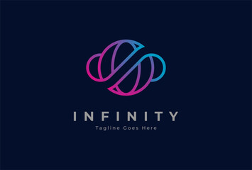Initial O Infinity Logo Design. letter O with infinity combination. usable for technology and company logos. vector illustration