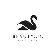 swan beauty concept branding identity modern logo design vector graphic