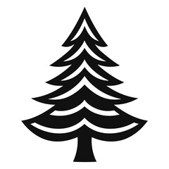 A Christmas Decorative tree silhouette outline vector