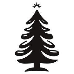 A Christmas Decorative tree silhouette outline vector