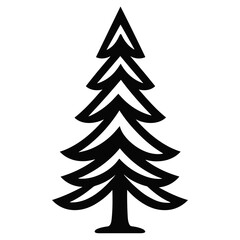 A Christmas Decorative tree silhouette outline vector