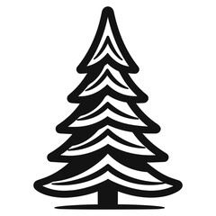 A Christmas Decorative tree silhouette outline vector