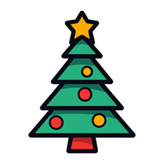 A decorative Christmas tree Vector illustration