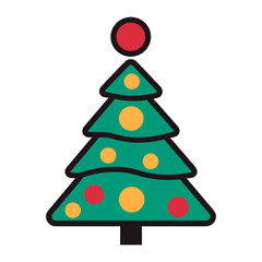 A decorative Christmas tree Vector illustration