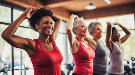 Mature women leading a healthy and active lifestyle - obrazy, fototapety, plakaty