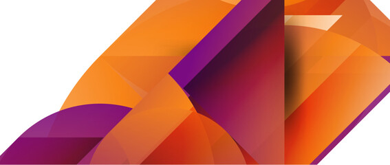 Geometric fusion - abstract harmony of triangles and circles in minimalist background design. Shapes and lines design for wallpaper, banner, background, landing page, wall art, invitation, prints