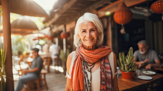 Attractive Mature Woman In A Happy Serene Moment