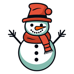 A Snowman Vector illustration isolated on a white background