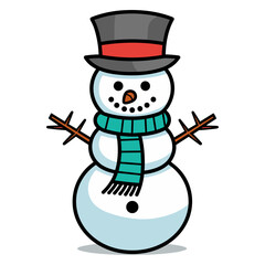 A Snowman Vector illustration isolated on a white background