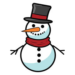 A Snowman Vector illustration isolated on a white background