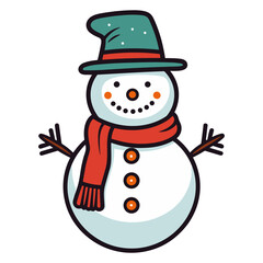A Snowman Vector illustration isolated on a white background