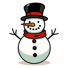 A Snowman Vector illustration isolated on a white background