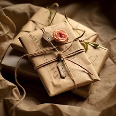 Vintage-style love letters tied with a delicate satin ribbon.