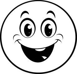 Cute emoji coloring page black and white
