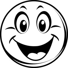 Cute emoji coloring page black and white