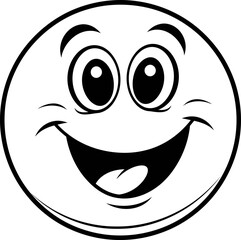 Cute emoji coloring page black and white
