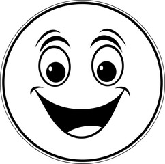 Cute emoji coloring page black and white